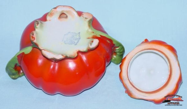 Royal Bayreuth Tomato Sugar Bowl Glassware-China-Silver