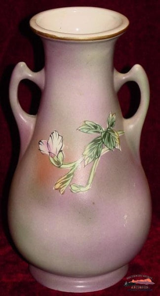 Royal Nippon Nishika Handpainted Handled Vase Glassware-China-Silver