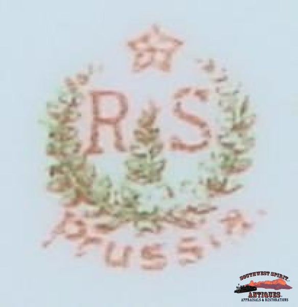Rs Prussia Red Mark Creamer & Sugar Glassware-China-Silver