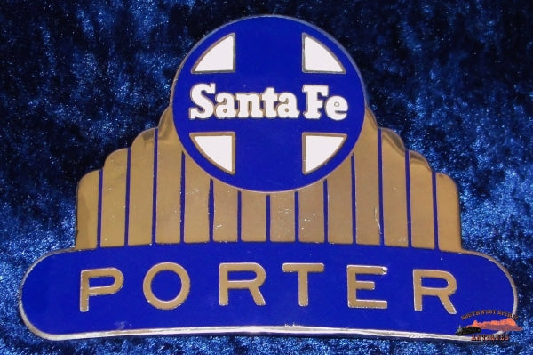 Santa Fe Railway Porter Silver High Dome Hat Badge Railroadiana