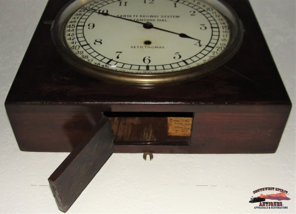 Santa Fe Railway System Standard Dial 16 Square Seth Thomas Clock Railroadiana