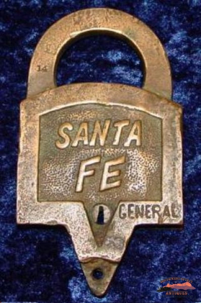 Santa Fe Rr Brass Keen Kutter Style Lock Railroadiana