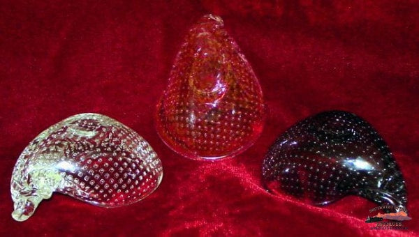Set Of 3 Vintage Controlled Bubble Cornucopia Salt Dips Glassware-China-Silver