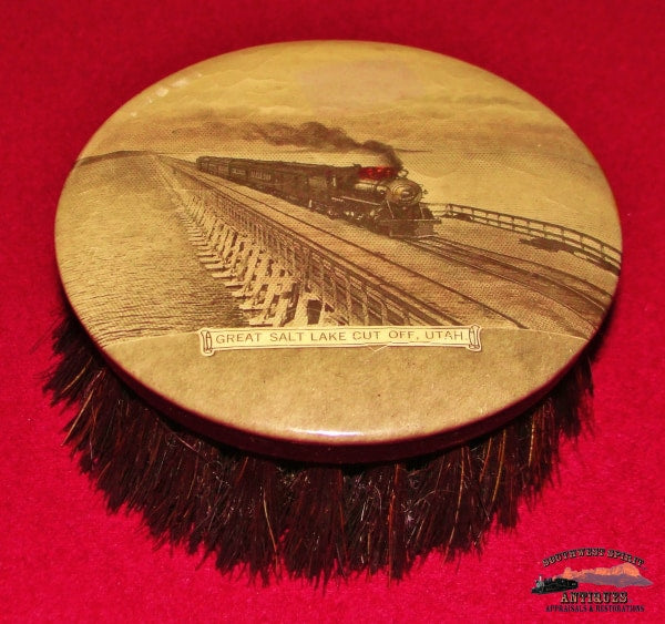 Sprr - Southern Pacific Railroad Celluloid Lithograph Clothes Brush Great Salt Lake Utah