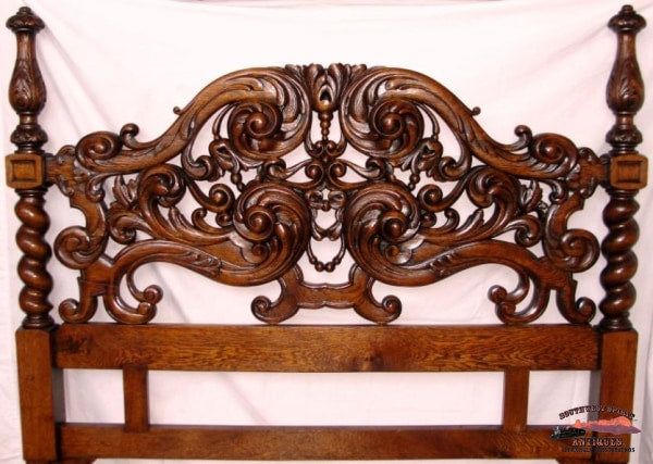 Superb 1890S Pierce Carved Claw Foot 4 Post Bed Furniture