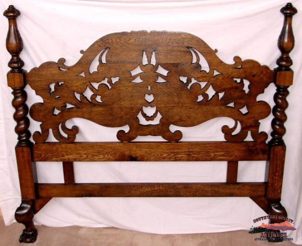 Superb 1890S Pierce Carved Claw Foot 4 Post Bed Furniture