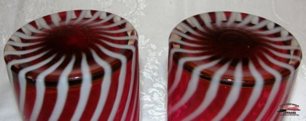 Vict. Cranberry Opalescentswirl Double Pickle Castor Glassware-China-Silver