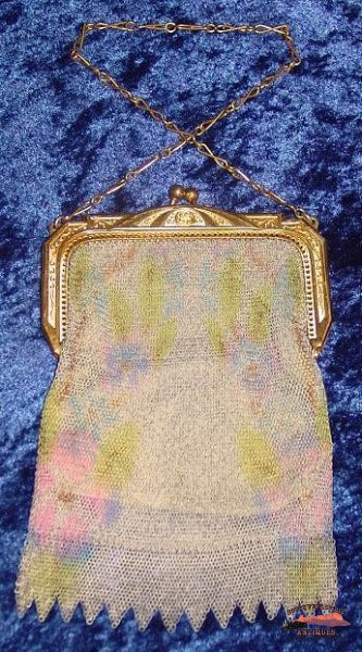Whiting & Davis Dresden Mesh Floral Purse Collectibles-Toys-Games
